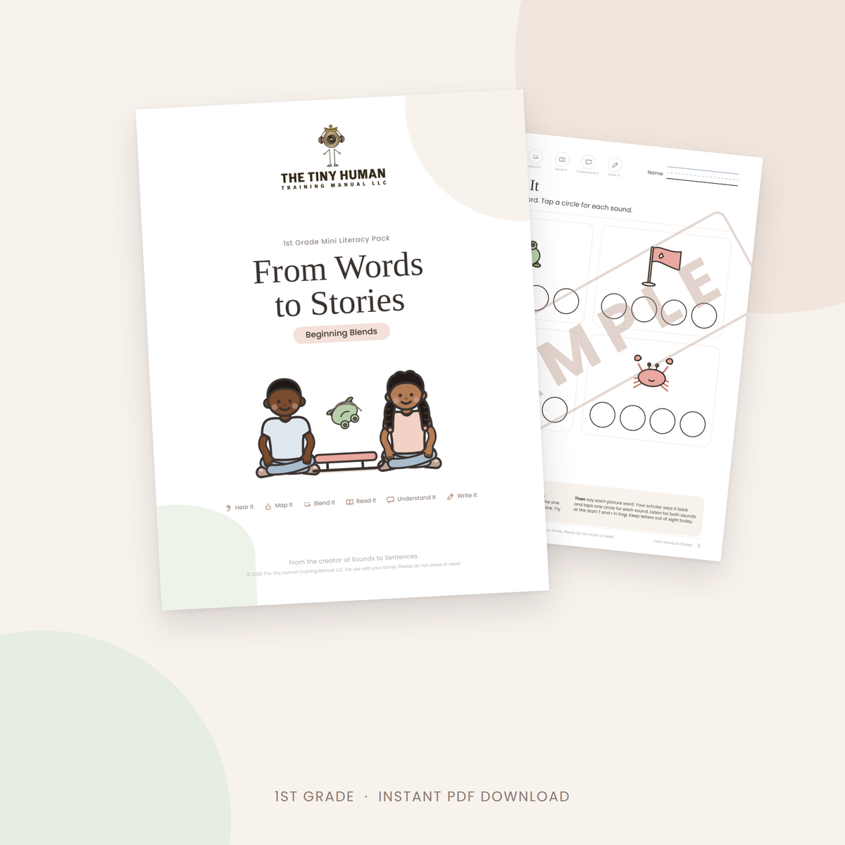 First Grade Mini Literacy Pack: From Words to Stories (Beginning Blends)