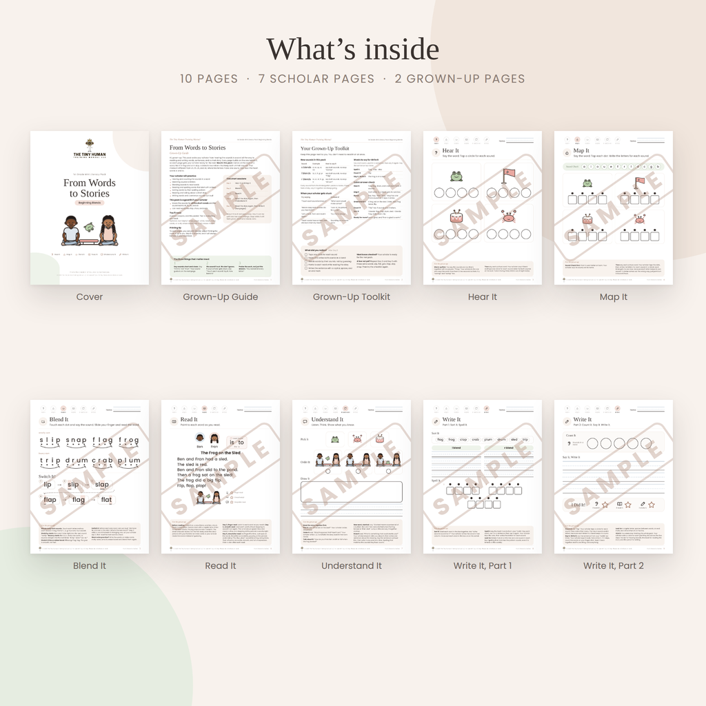 First Grade Mini Literacy Pack: From Words to Stories (Beginning Blends)