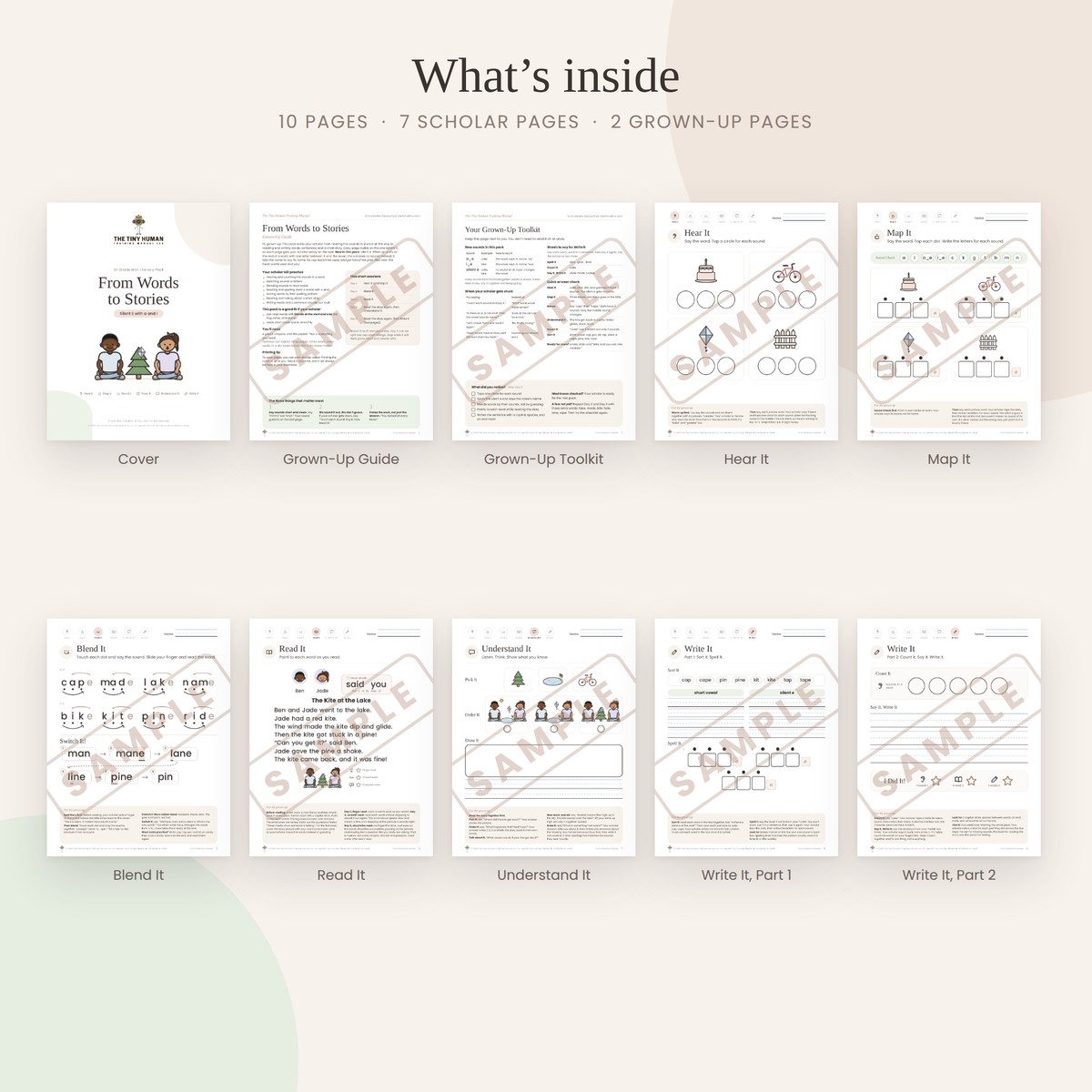 First Grade Mini Literacy Pack: From Words to Stories (Silent E with a and i)