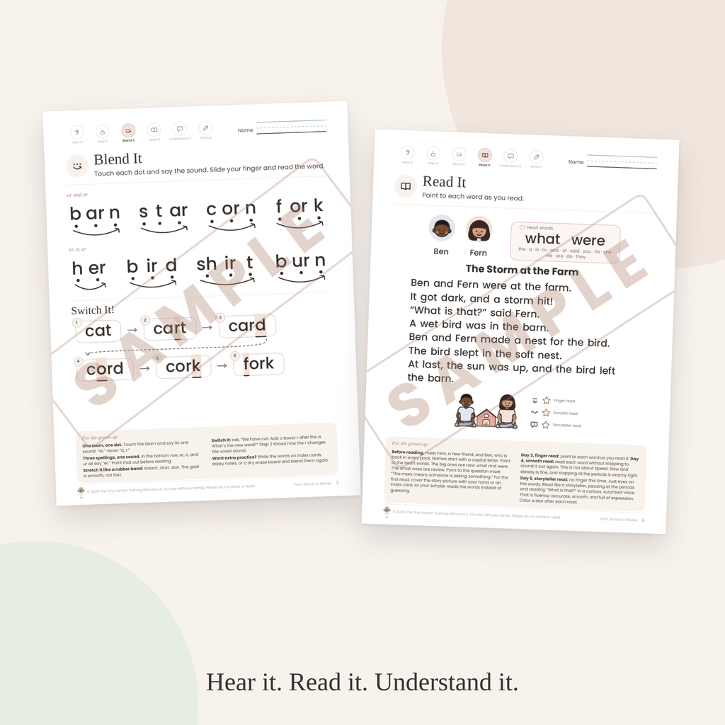 First  Grade Mini Literacy Pack: From Words to Stories (Bossy R)