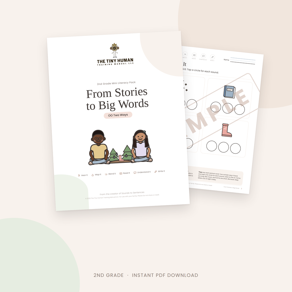 Second Grade Mini Literacy Pack: From Stories to Big Words (OO Two Ways)