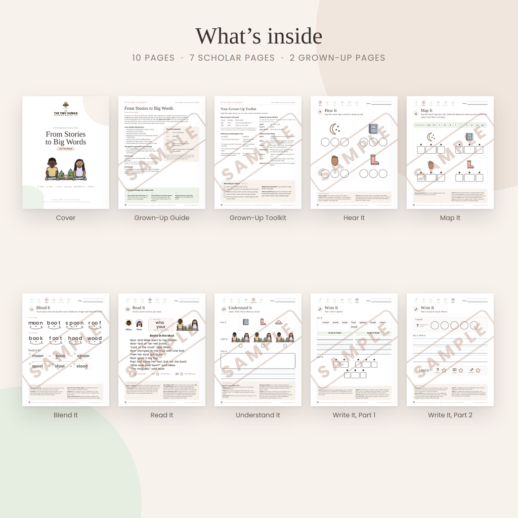 Second Grade Mini Literacy Pack: From Stories to Big Words (OO Two Ways)