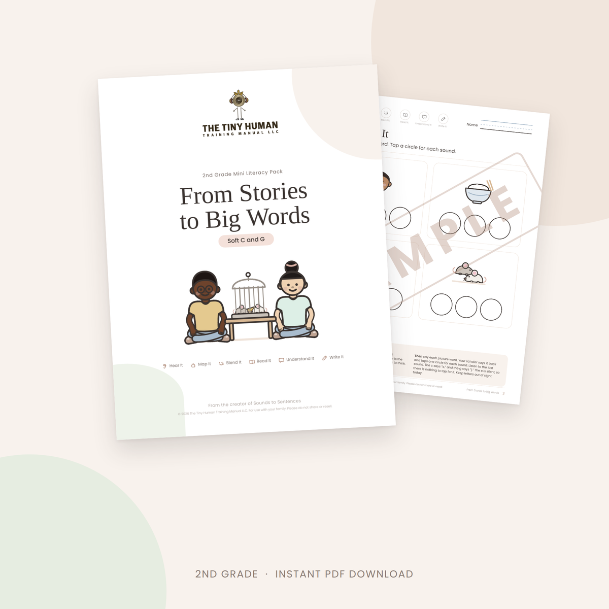 Second Grade Mini Literacy Pack: From Stories to Big Words (Soft C and G)