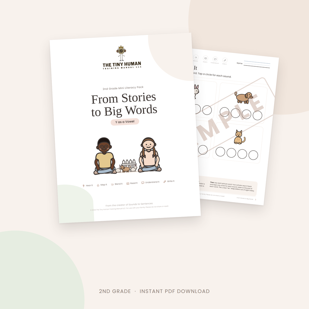 Second Grade Mini Literacy Pack: From Stories to Big Words (Y as a Vowel)