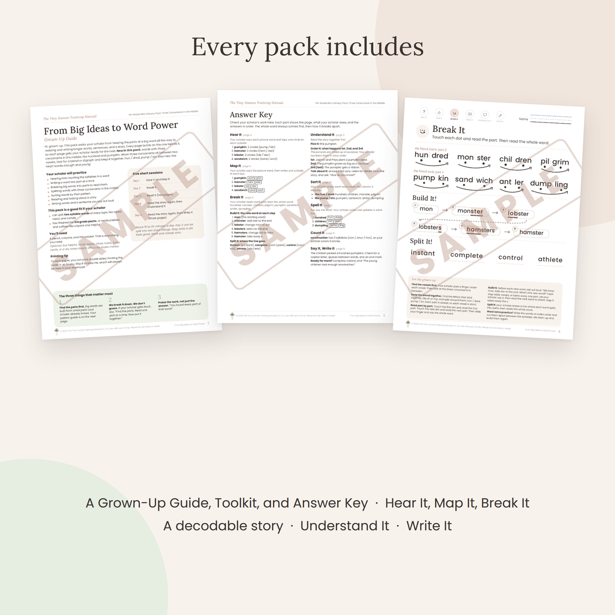 Complete Fourth Grade Bundle: From Big Ideas to Word Power (8 Mini Literacy Packs)