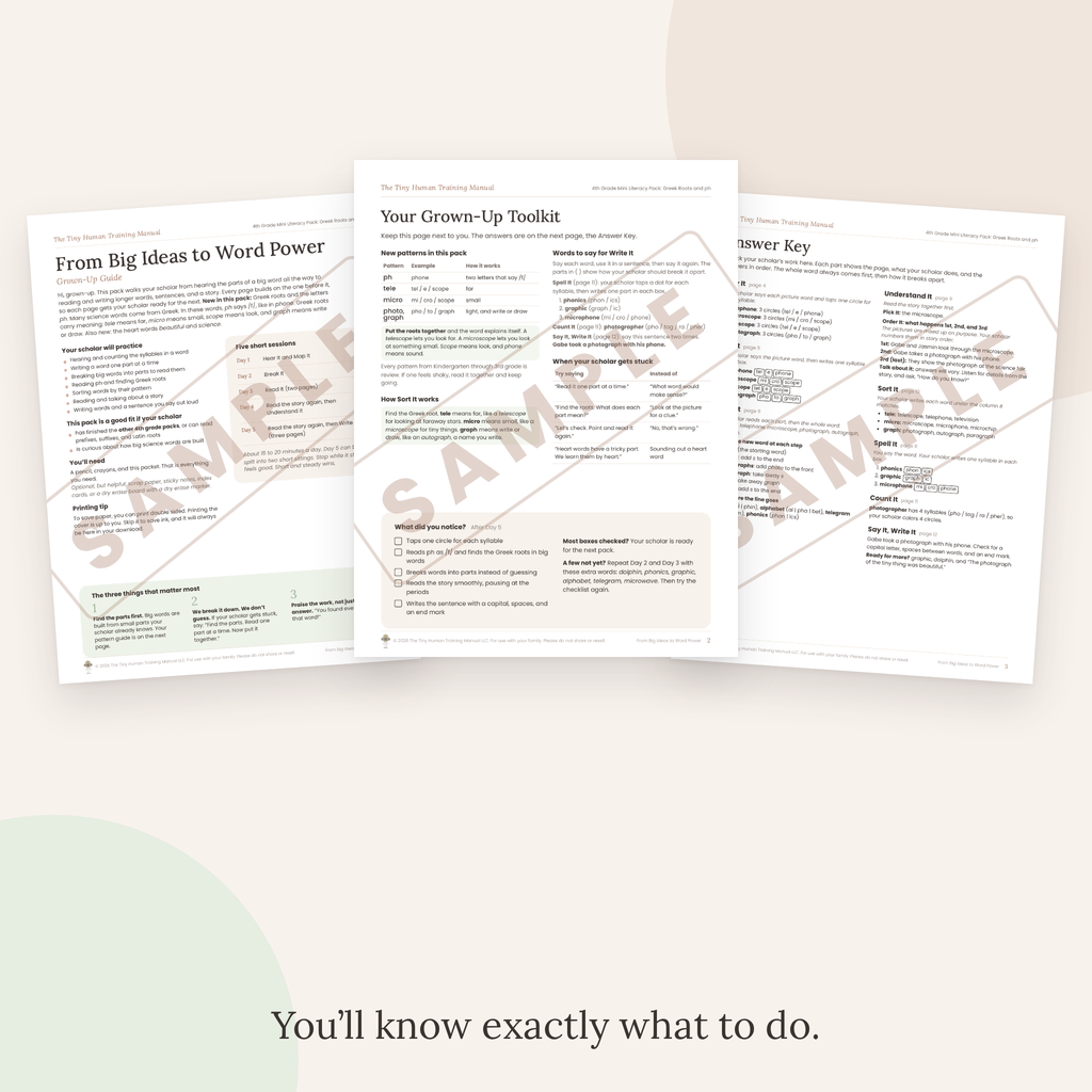 Fourth Grade Mini Literacy Pack: From Big Ideas to Word Power (Greek Roots and ph)