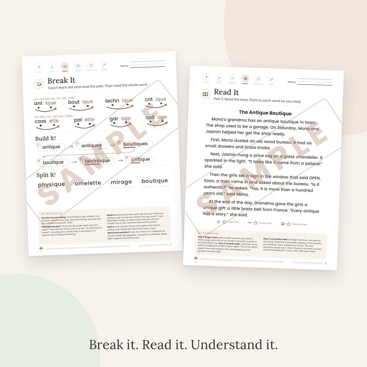 Eighth Grade Mini Literacy Pack: From Word Mastery to Word Craft (French Spellings: que, ique, ette, age)