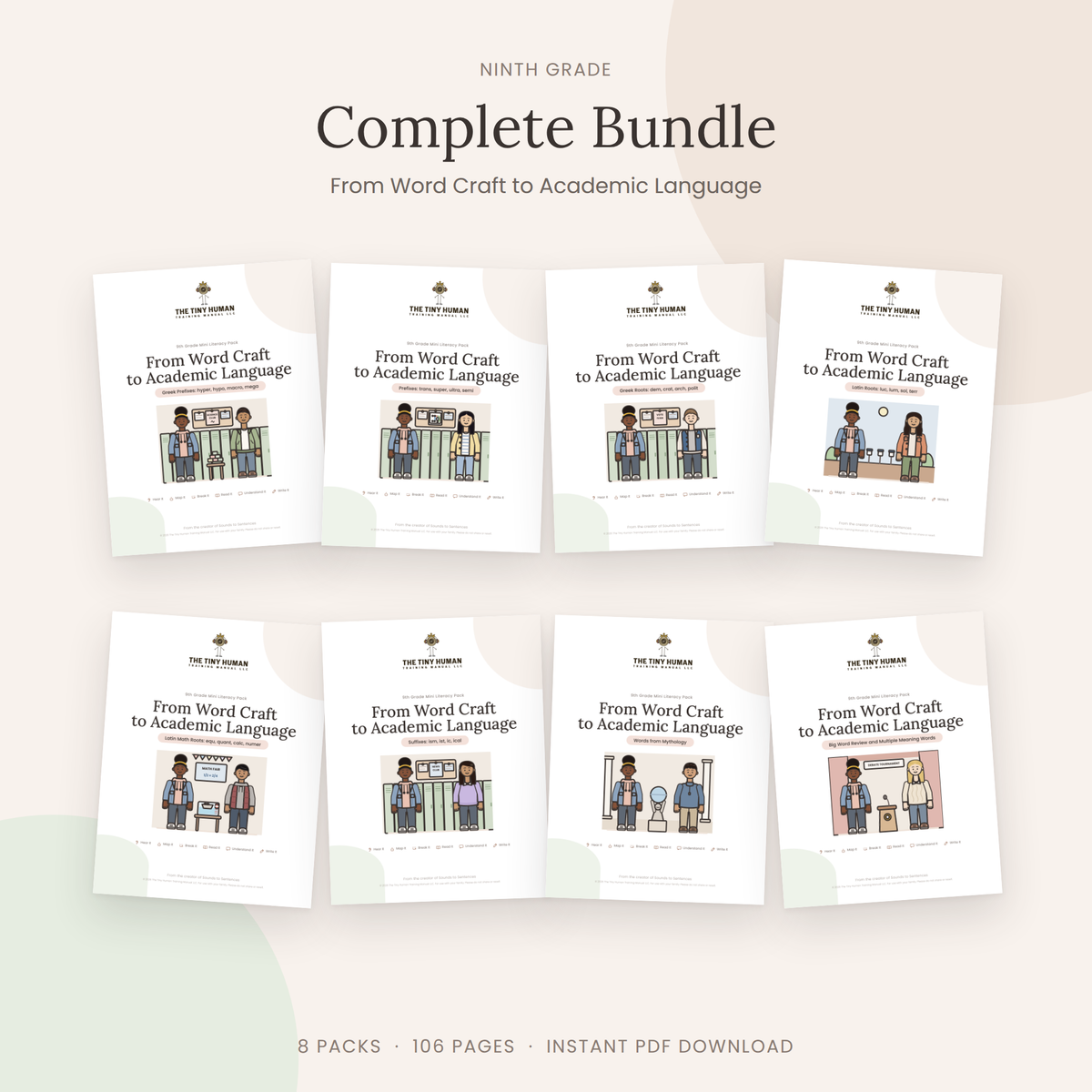 Complete Ninth Grade Bundle: From Word Craft to Academic Language (All 8 Packs)