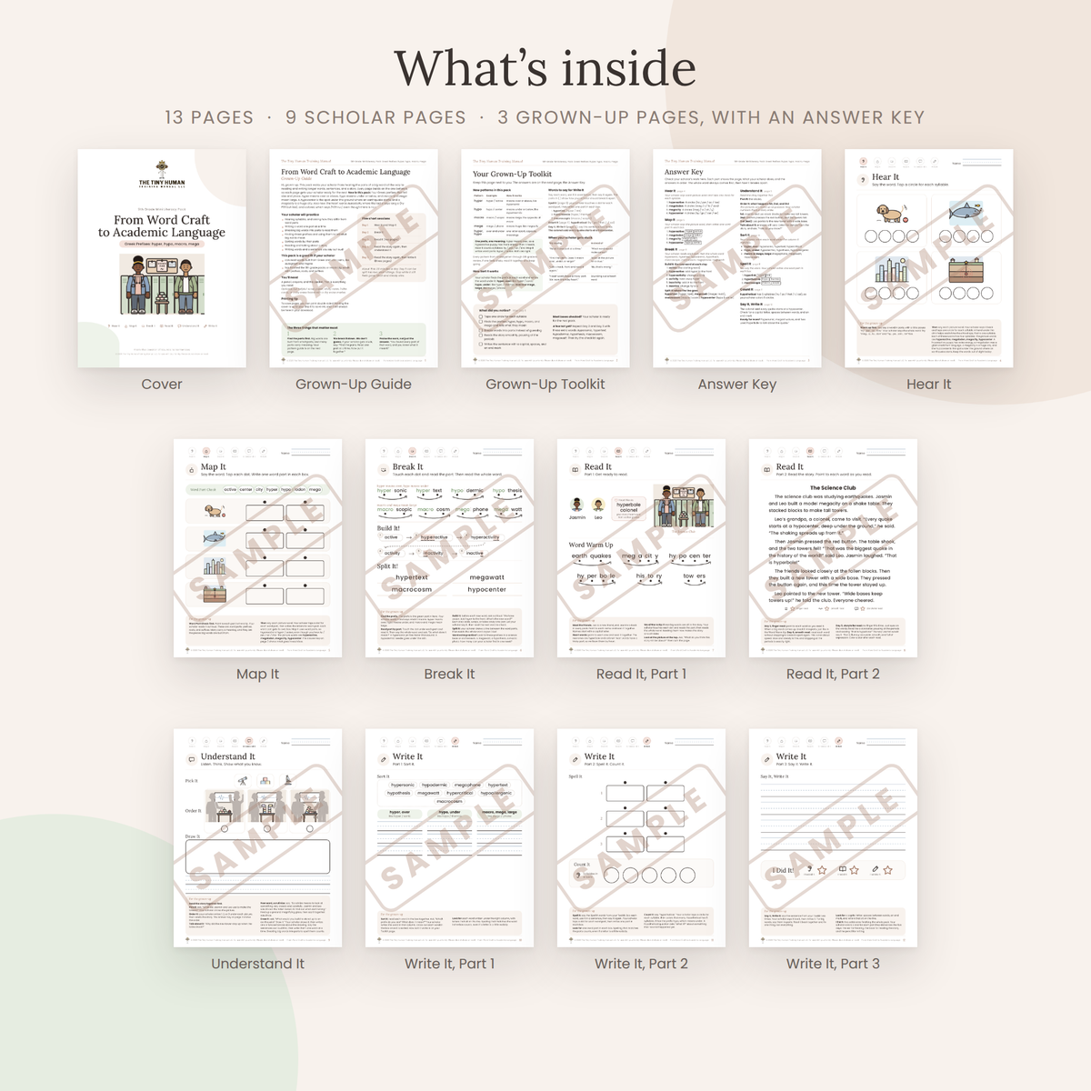 Ninth Grade Mini Literacy Pack: From Word Craft to Academic Language (Greek Prefixes: hyper, hypo, macro, mega)