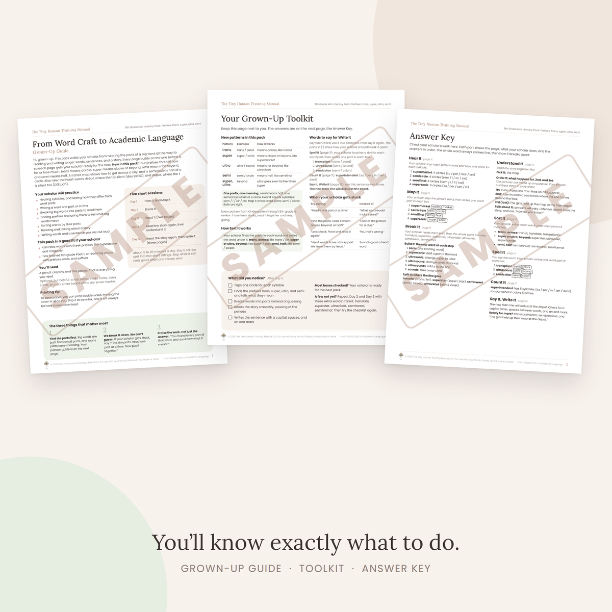 Ninth Grade Mini Literacy Pack: From Word Craft to Academic Language (Prefixes: trans, super, ultra, semi)