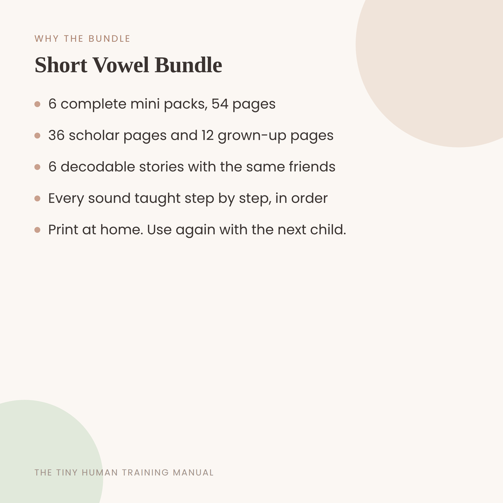 Kindergarten Short Vowel Bundle: From Sounds to Words (6 Packs)