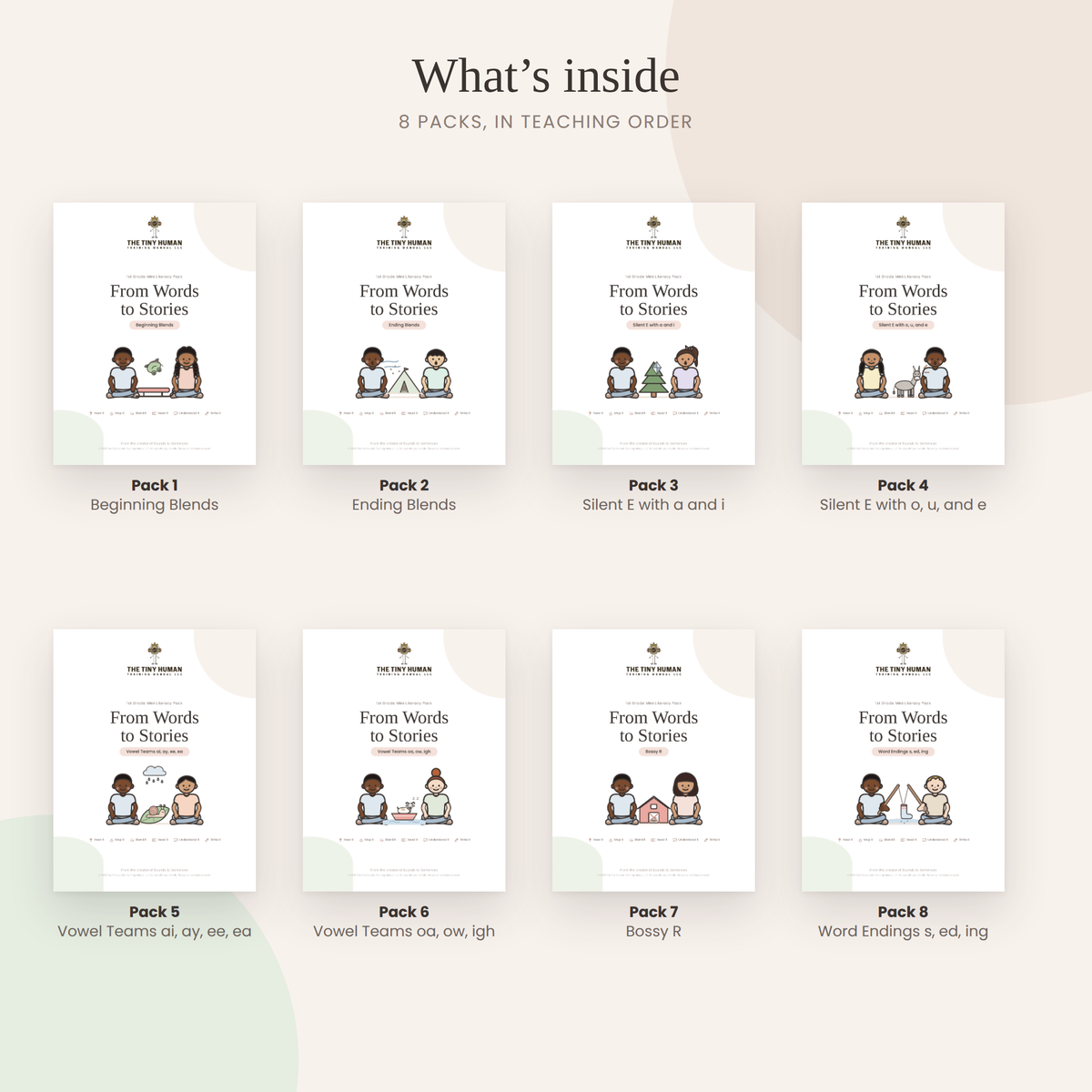 First Grade Mini Literacy Pack Bundle: From Words to Stories (Complete First Grade Bundle)