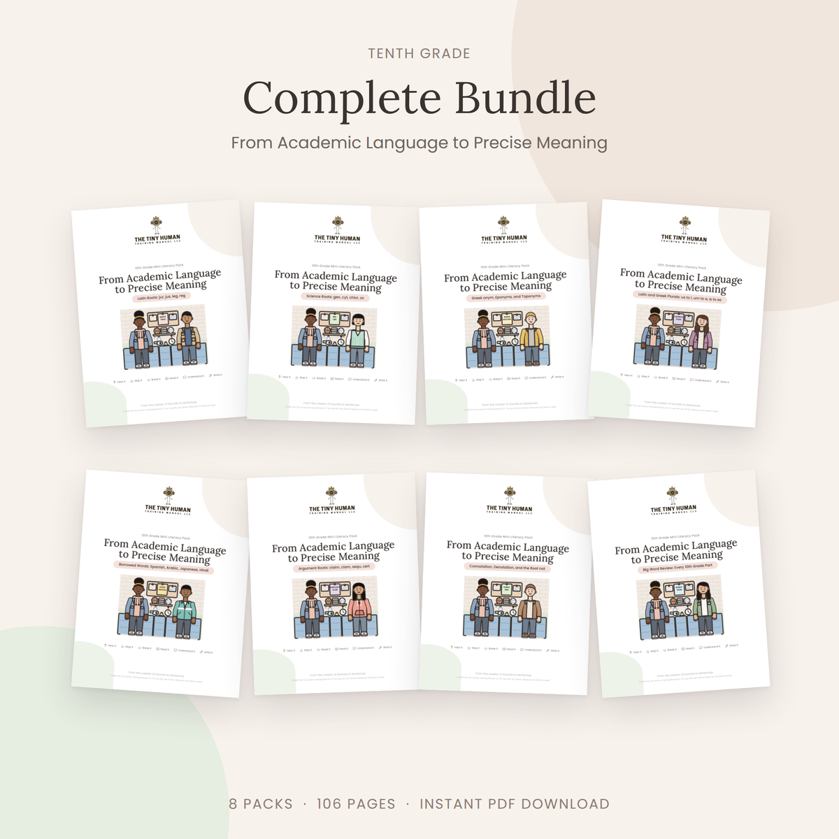 Tenth Grade Mini Literacy Pack: Complete Tenth Grade Bundle (All 8 Packs)