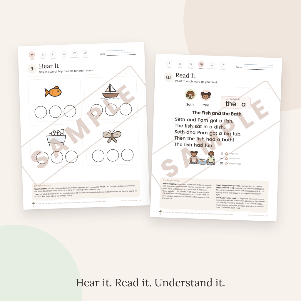 Kindergarten Literacy Pack: From Sounds to Words (Digraphs sh and th)