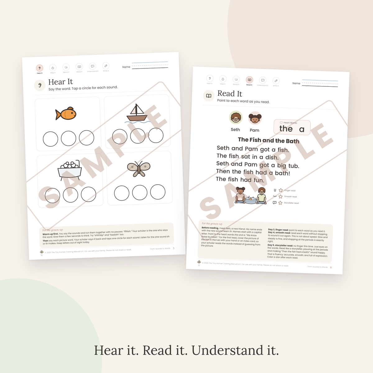 Kindergarten Literacy Pack: From Sounds to Words (Digraphs sh and th)