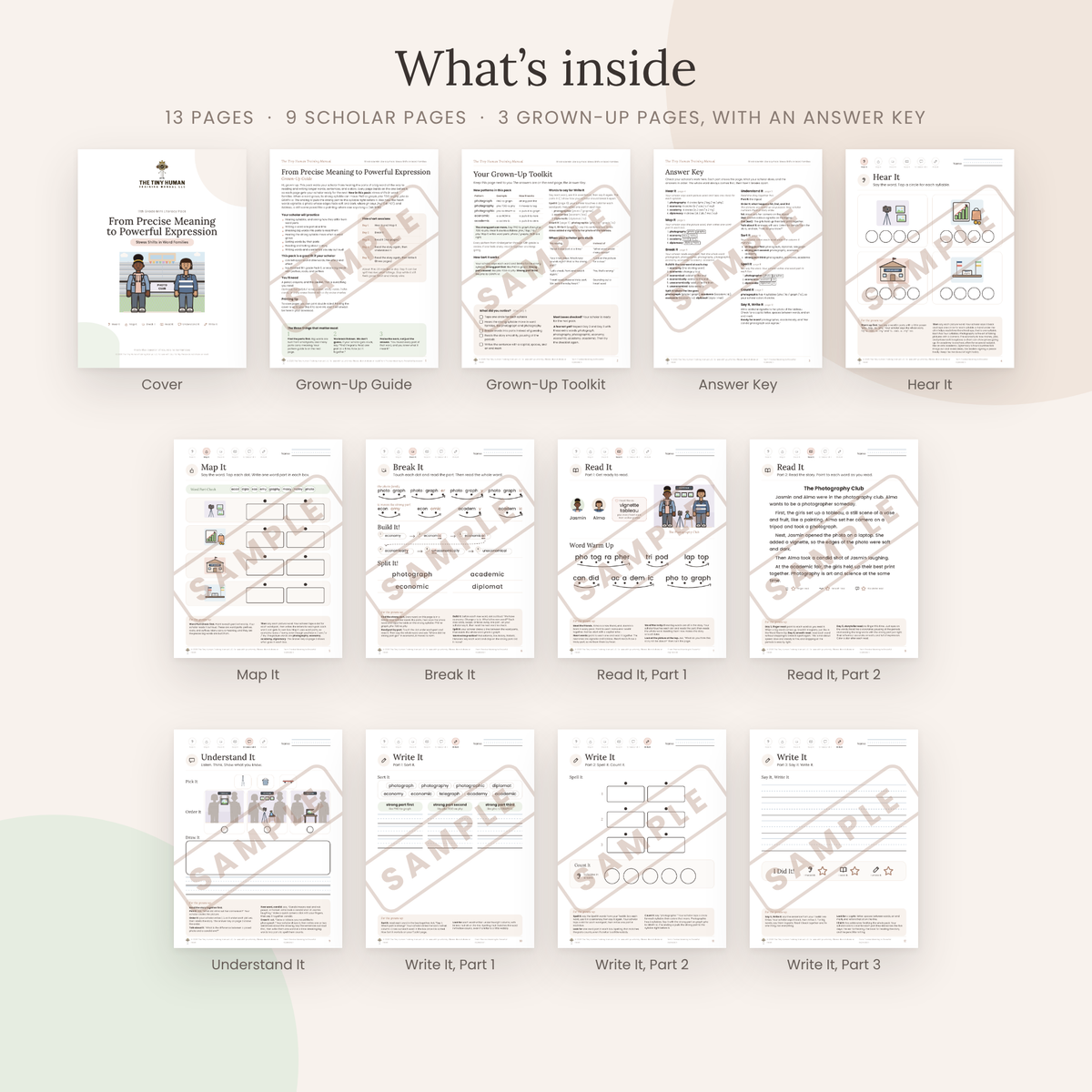 Eleventh Grade Mini Literacy Pack: From Precise Meaning to Powerful Expression (Stress Shifts in Word Families)