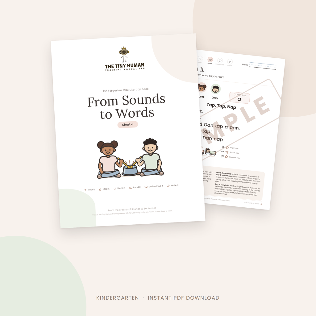 Kindergarten Mini Literacy Pack: From Sounds to Words (Short a)