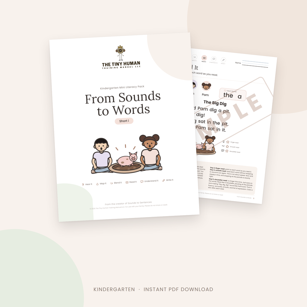 Kindergarten Mini Literacy Pack: From Sounds to Words (Short i)