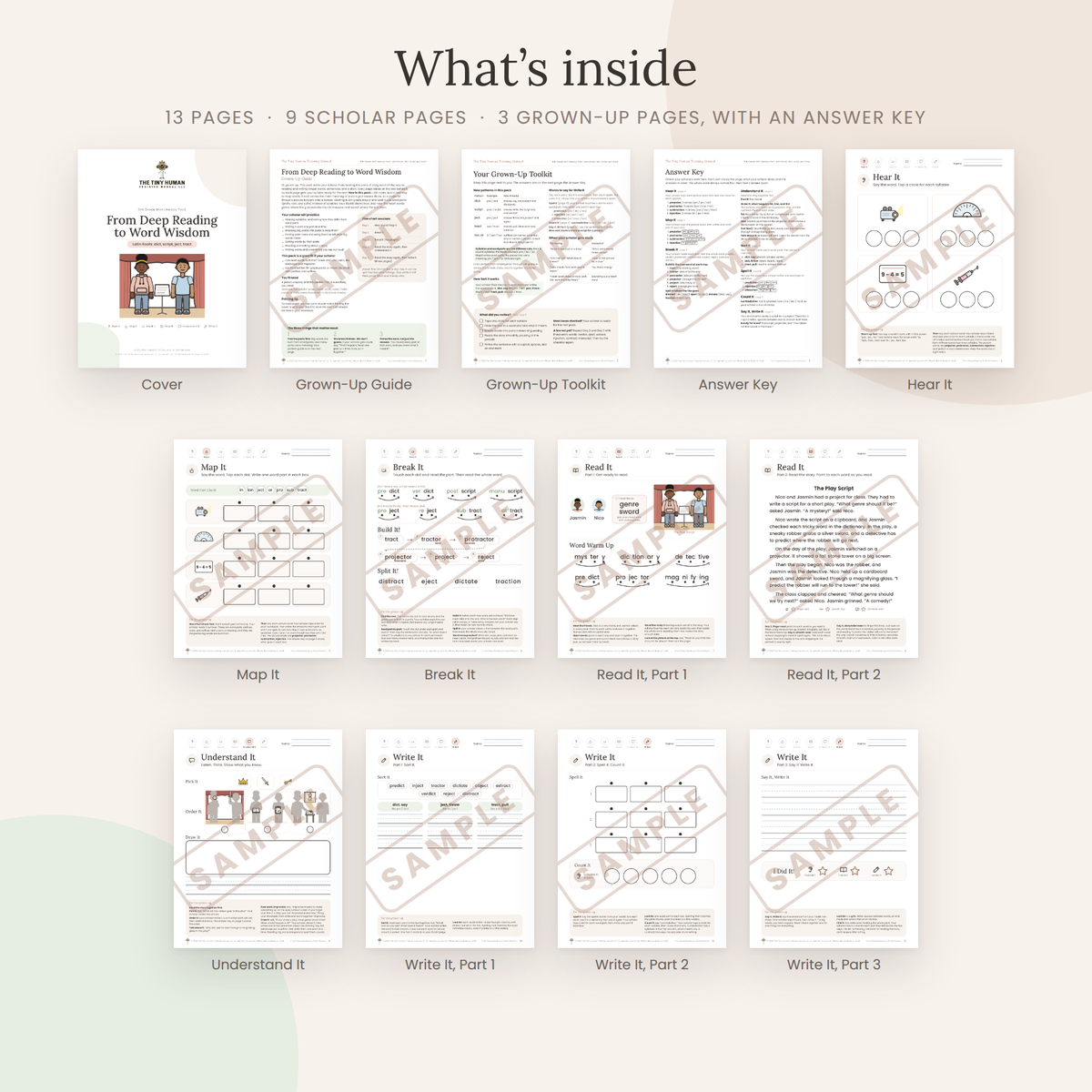 Sixth Grade Mini Literacy Pack: From Deep Reading to Word Wisdom (Latin Roots dict, script, ject, tract)