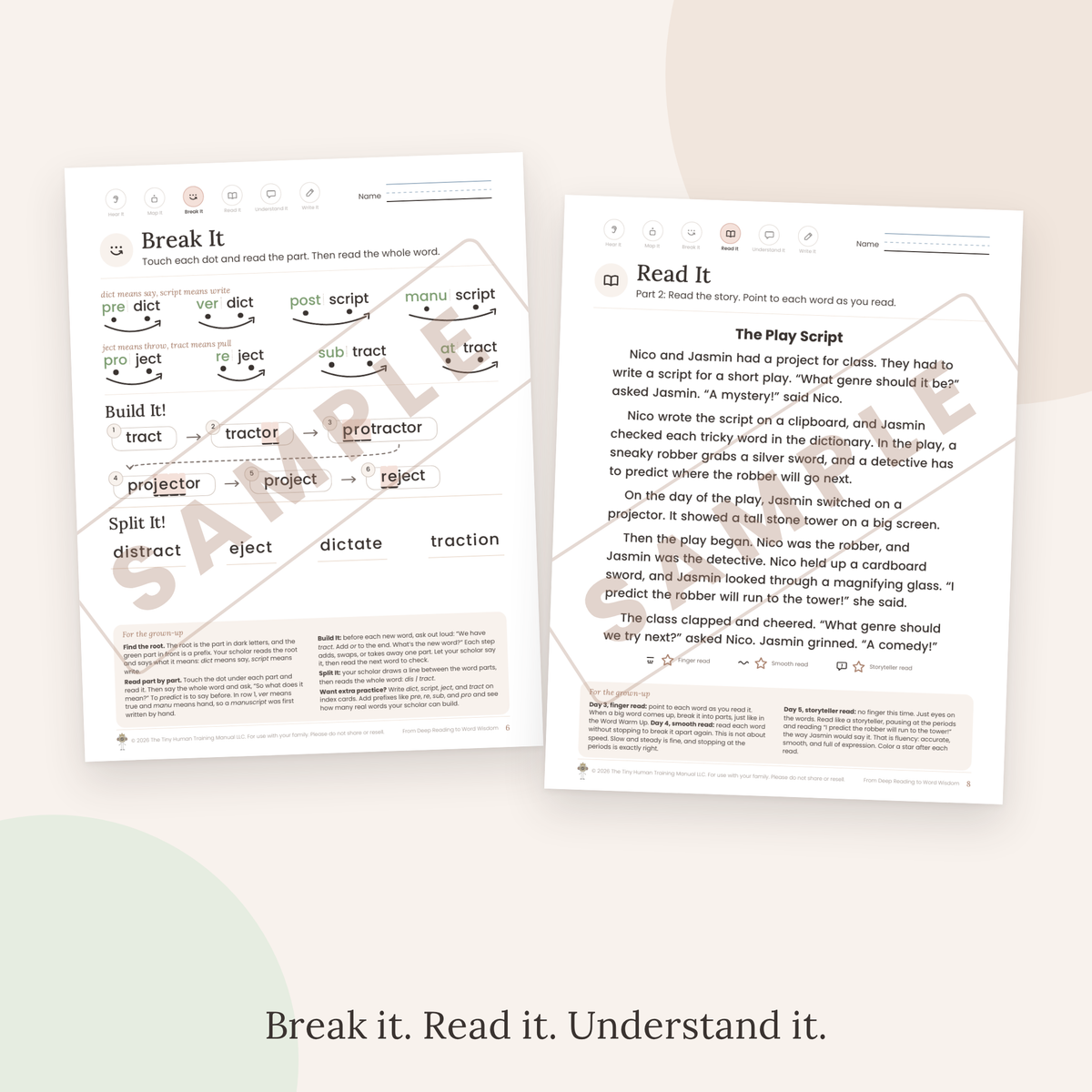 Sixth Grade Mini Literacy Pack: From Deep Reading to Word Wisdom (Latin Roots dict, script, ject, tract)