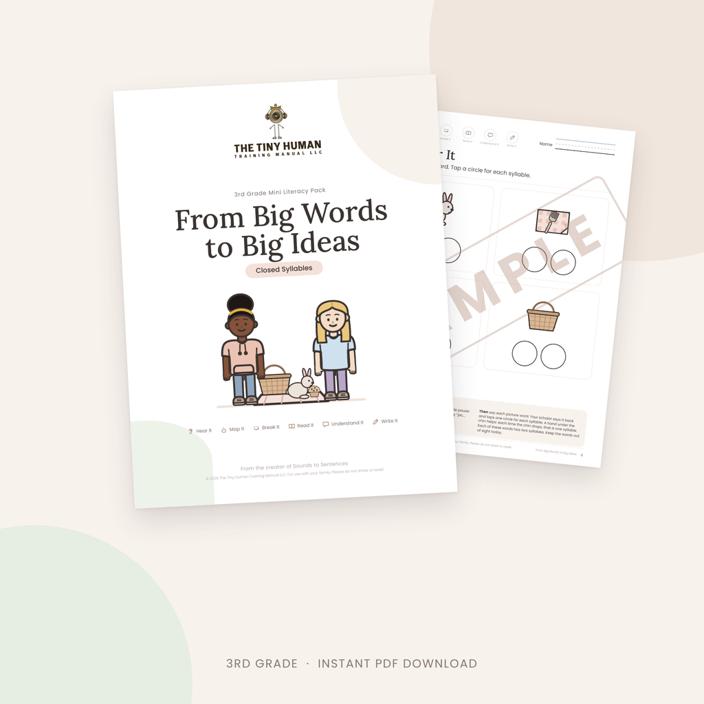 Third Grade Mini Literacy Pack: From Big Words to Big Ideas (Closed Syllables)