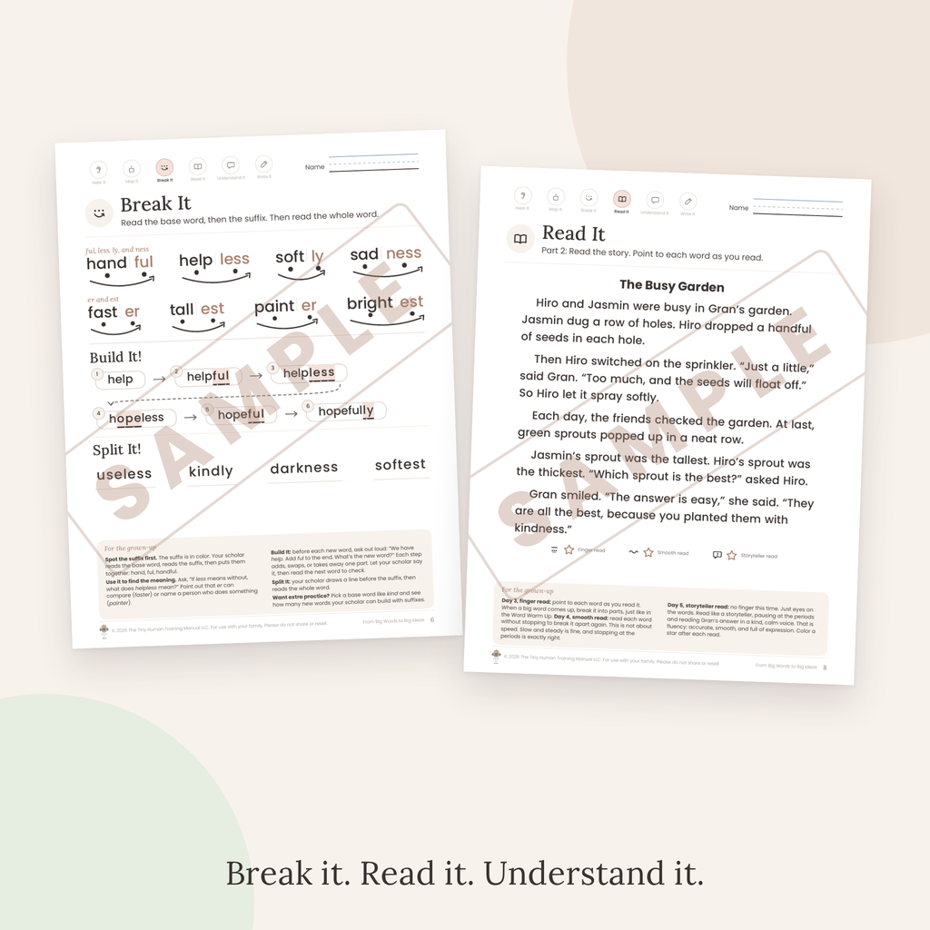 Third Grade Mini Literacy Pack: From Big Words to Big Ideas (Suffixes)