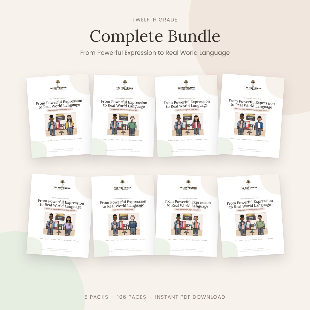 Twelfth Grade Mini Literacy Pack: Complete Twelfth Grade Bundle (All 8 Packs)