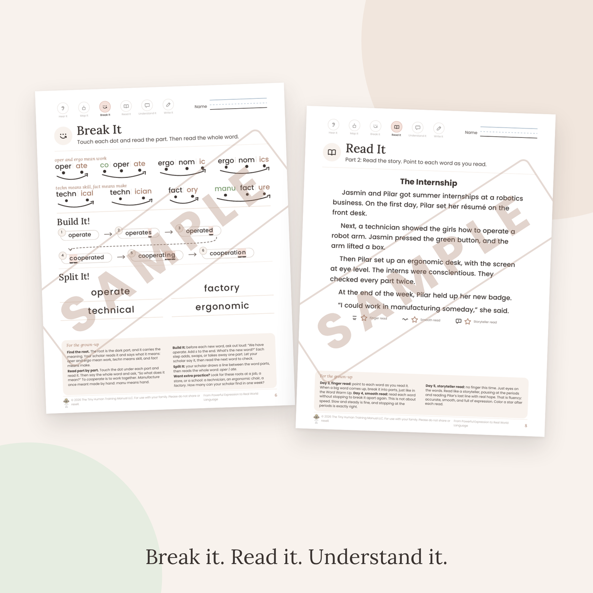Twelfth Grade Mini Literacy Pack: From Powerful Expression to Real World Language (Roots of Work: oper, ergo, techn, fac)