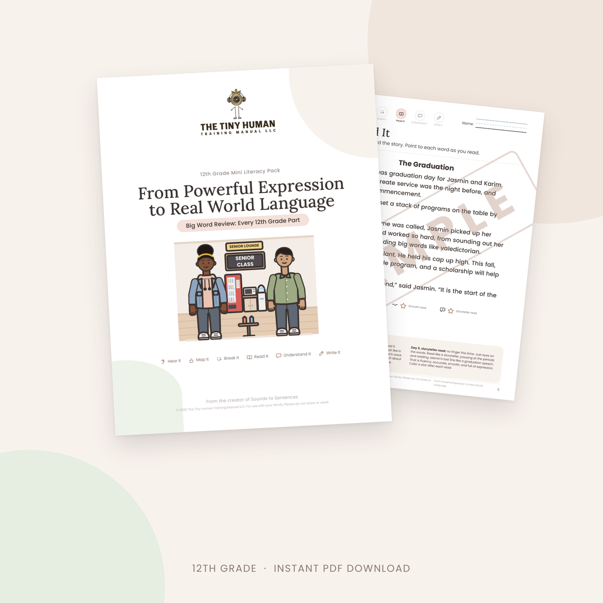 Twelfth Grade Mini Literacy Pack: From Powerful Expression to Real World Language (Big Word Review: Every 12th Grade Part)